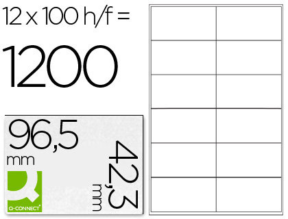 ETIQUETAS ADESIVAS Q-CONNECT DIN A4 96,5 X 42,3 MM