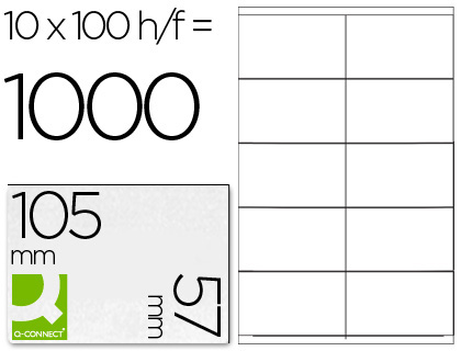 ETIQUETAS ADESIVAS Q-CONNECT DIN A4 105 X 57 MM