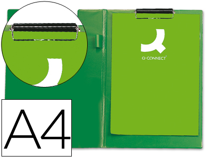 PORTA NOTAS Q-CONNECT COM MOLA MINICLIP DIN A4 VERDE
