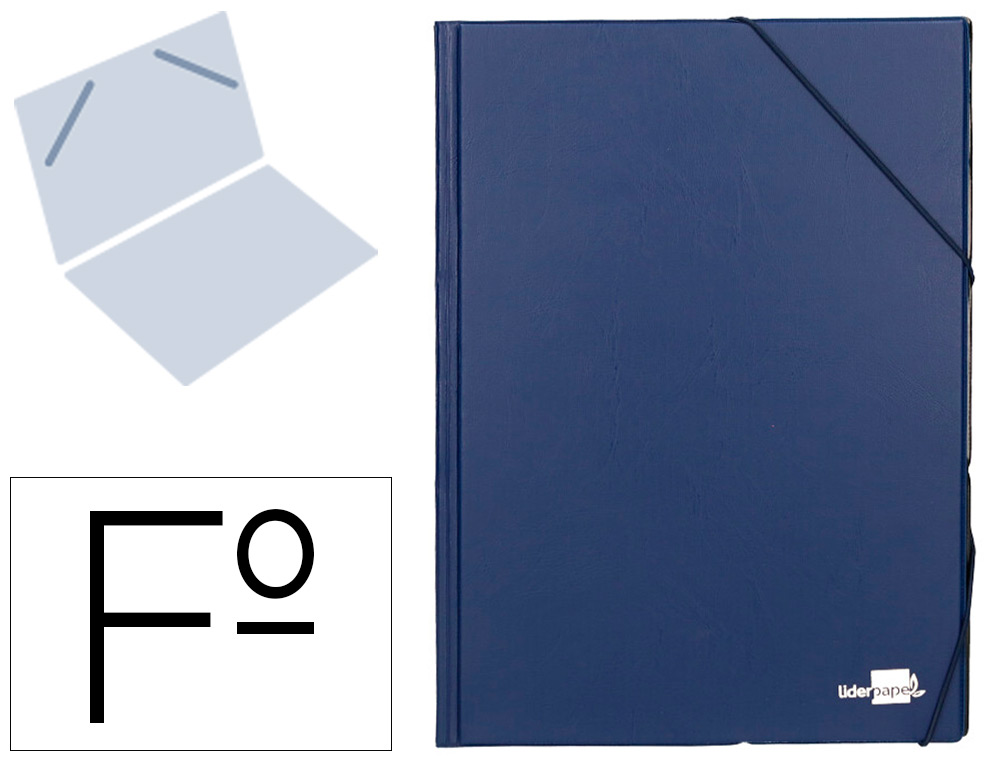PASTA DE ELASTICOS LIDERPAPEL PLASTICA SEM ABAS AZUL
