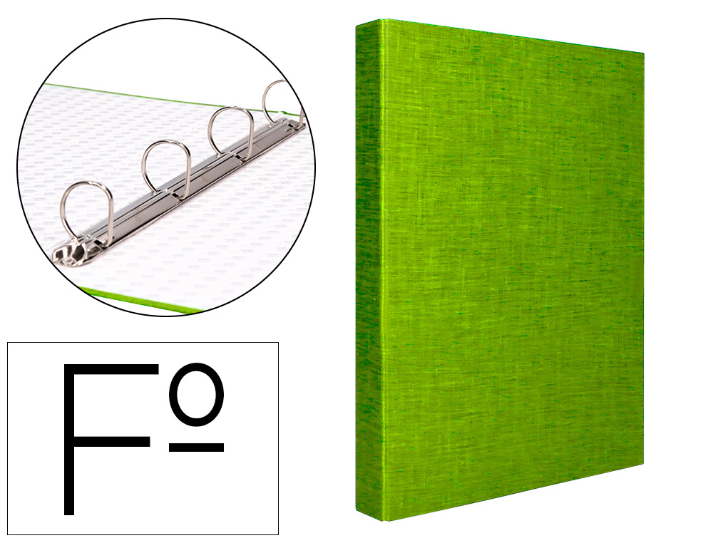 CAPA LIDERPAPEL PAPER COAT 4 ANEIS 25 MM FROSTY VERDE