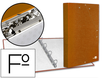 CAPA LIDERPAPEL 4 ANEIS FROSTY COM ELASTICOS ABA E MINI-CLIP LARANJA