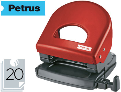 FURADOR PETRUS 62 COLOR, CAPACIDADE 20 FOLHAS - VERMELHO