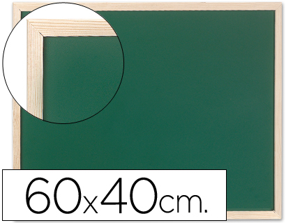 QUADRO VERDE Q-CONNECT GIZ MOLDURA MADEIRA SEM PRATELEIRA 60X40 CM