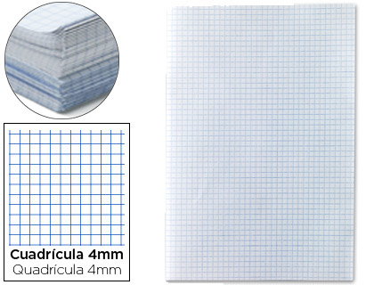 PAPEL FLORETE LIDERPAPEL 60 GR 31X42,8 MM 250 FOLHAS QUAD. 4 MM