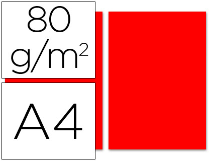PAPEL DE COR LIDERPAPEL DIN A480 GR VERMELHO EMBALAGEM DE 100 FOLHAS