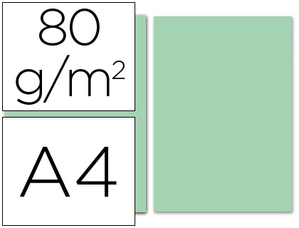 PAPEL DE COR LIDERPAPEL DIN A4 80 GR VERDE EMBALAGEM DE 100 FOLHAS