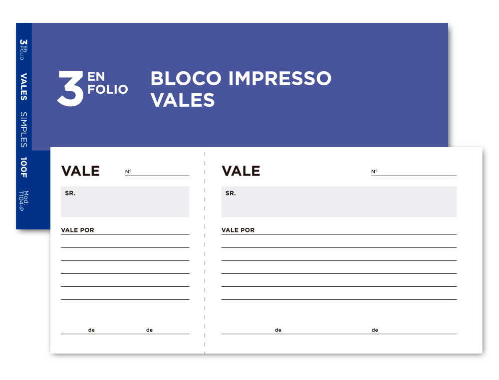 VALE DE CAIXA SIMPLES 205X112 MM