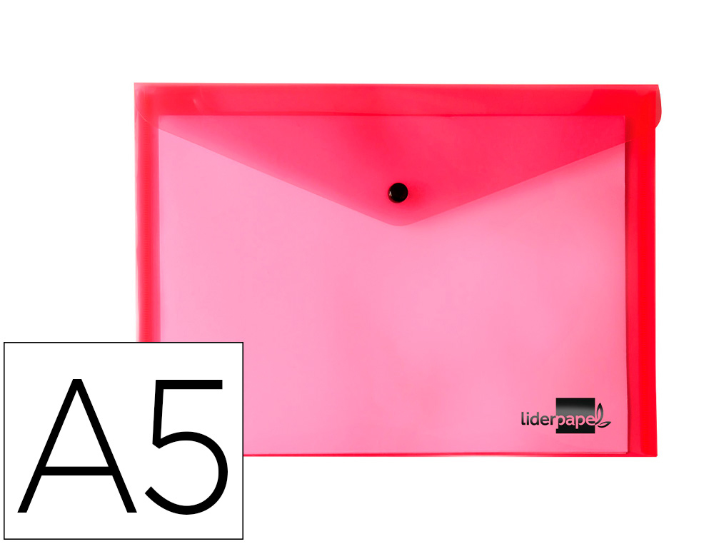 BOLSA PORTA DOCUMENTOS LIDERPAPEL COM MOLA DIN A5 VERMELHO