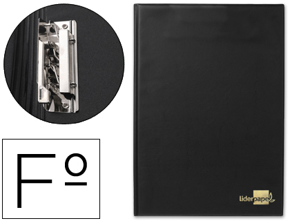 CAPA DE PLASTICO LIDERPAPEL COM MINICLIP LATERAL LIDERPAPEL PRETO