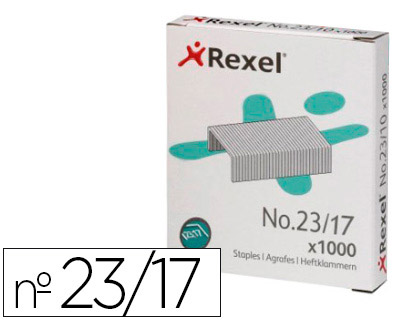 AGRAFES REXEL 23/17 ACO CAIXA 1000 UNIDADES