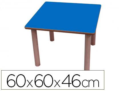 MESA MADEIRA MOBETUC T1 QUADRADA COM TAMPA LAMINADA FAIA60X60 CM