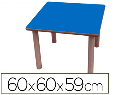 MESA MADEIRA MOBETUC T3 QUADRADA COM TAMPA LAMINADA FAIA60X60 CM