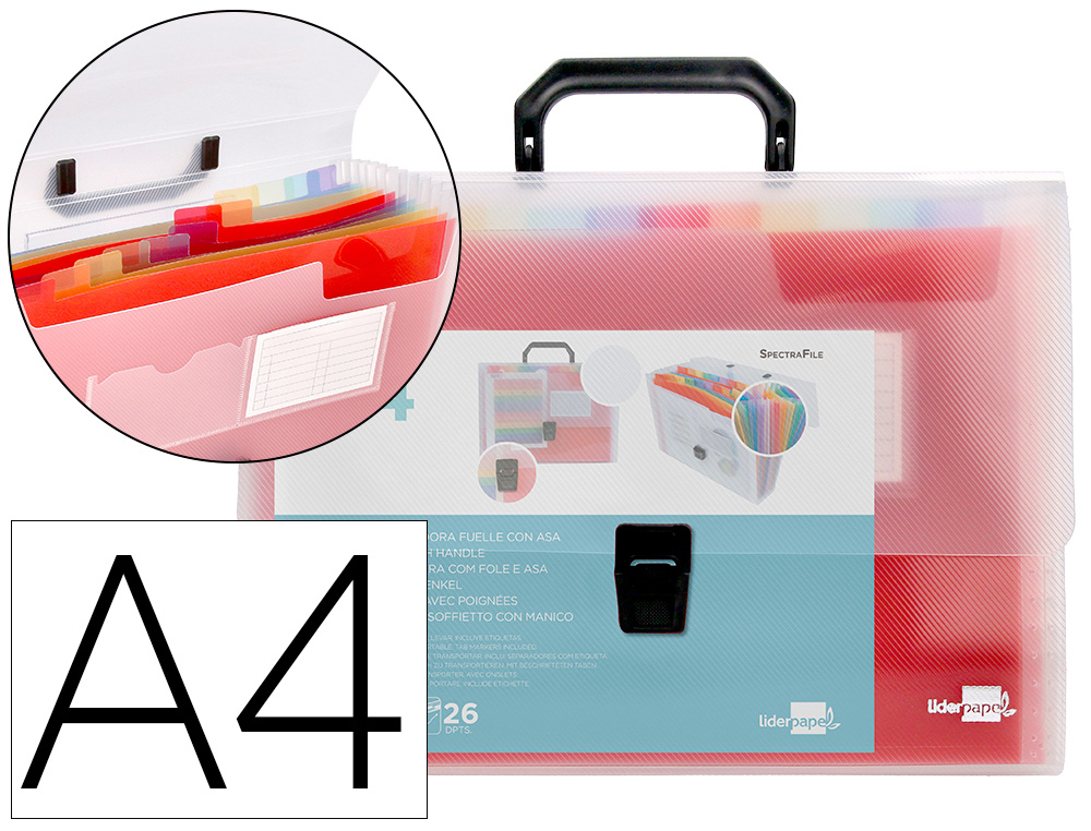 PASTA CLASSIFICADORA COM FOLE LIDERPAPEL TRANSPARENTE COM 26 DEPARTAMENTOS
