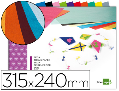BLOCO TRABALHOS MANUAIS LIDERPAPEL SEDA FOLIO 10 FOLHAS SORTIDO