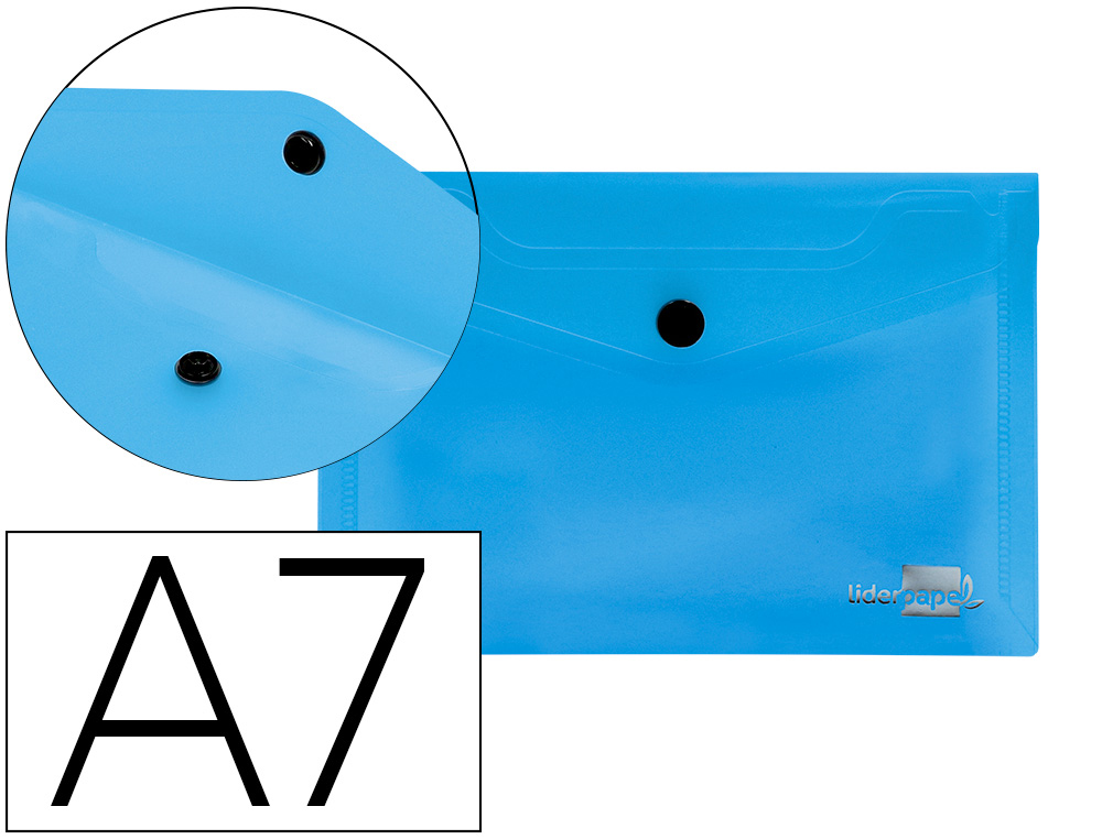 BOLSA PORTA DOCUMENTOS LIDERPAPEL COM MOLA DIN A7 AZUL