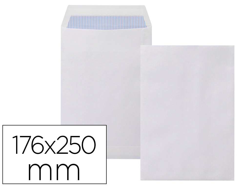 ENVELOPE LIDERPAPEL N.15 BOLSA B5 BRANCO 176X250 MM TIRA DE SILICONE PACK DE 500 UNIDADES
