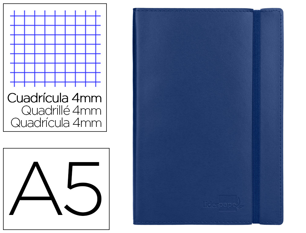 LIVRO APONTAMENTOS LIDERPAPEL QUADRICULADO DIN A5 AZUL