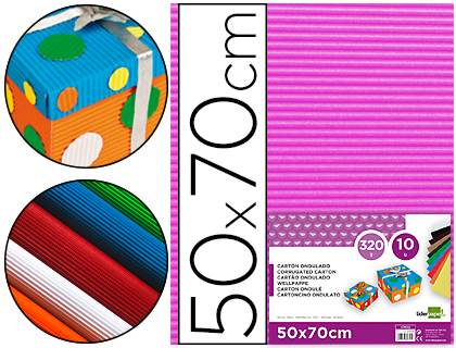 CARTAO ONDULADO LIDERPAPEL 320GR 50X70 CM FUCSIA