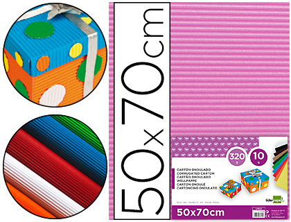 CARTAO ONDULADO LIDERPAPEL 320GR 50X70 CM ROSA