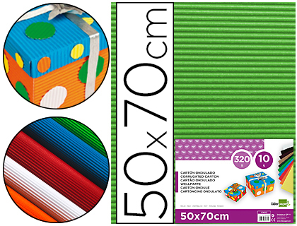 CARTAO ONDULADO LIDERPAPEL 320GR 50X70 CM VERDE