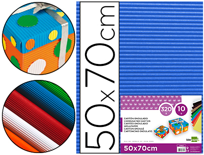 CARTAO ONDULADO LIDERPAPEL 320GR 50X70 CM AZUL