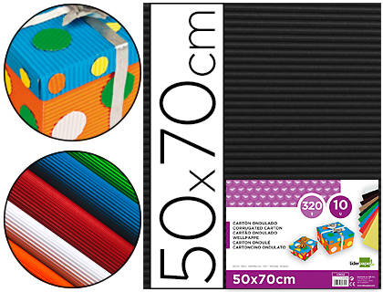 CARTAO ONDULADO LIDERPAPEL 320GR 50X70 CM PRETO