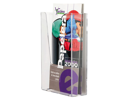 EXPOSITOR MURAL ARCHIVO 2000 METACRILATO 1/3 DIN A4 TRANSPARENTE 110X45X180 MM UM COMPARTIMENTO