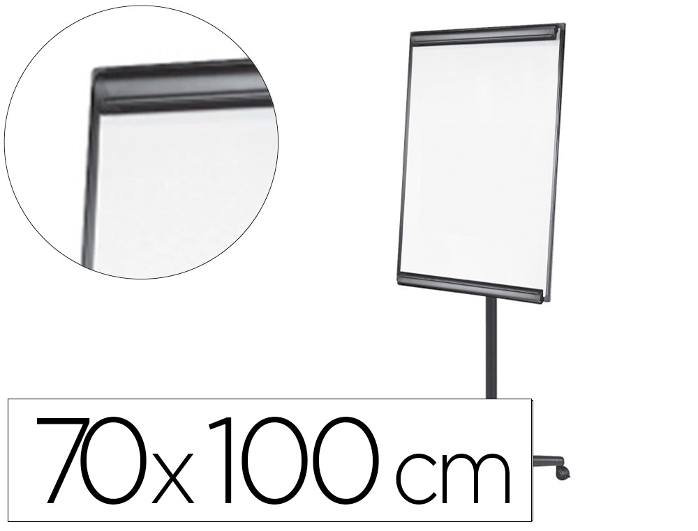 QUADRO BRANCO Q-CONNECT COM TRIPE MAGNETICO 103X70 CM COM RODAS