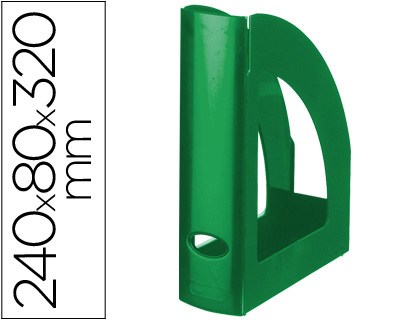PORTA REVISTAS PLASTICO Q-CONNECT VERDE OPACO