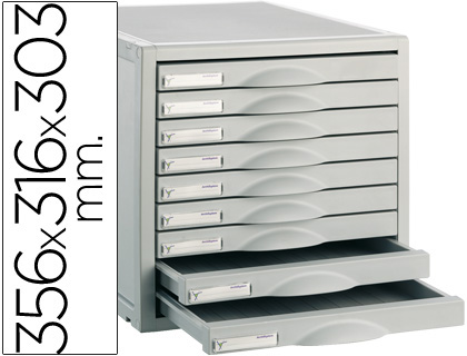 BLOCO CLASSIFICADOR 8409C 9 GAVETAS COR CINZA 356X316X303 MM