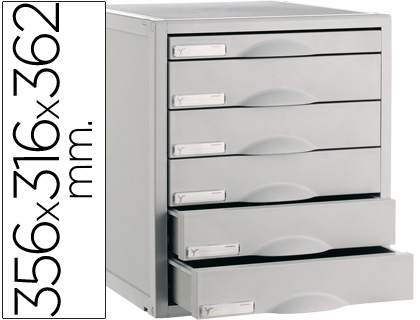 BLOCO CLASSIFICADOR 8206C 6 GAVETAS COR CINZA 356X316X362 MM