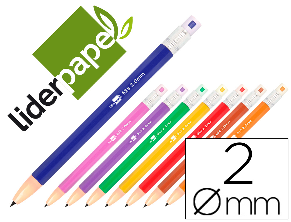 LAPISEIRA LIDERPAPEL RETRATIL 2MM CORES SORTIDAS