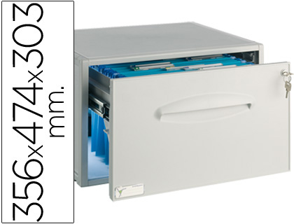 BLOCO CLASSIFICADOR ARCHISYSTEM PARA PASTAS ARQUIVO SUSPENSO COM FECHO COR CINZA 356X474X303 MM