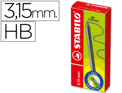 MINAS STABILO EASY ERGO GRAFITE HB DE 3,15 MM -CAIXA DE 6 MINAS
