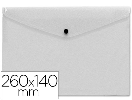 BOLSA PORTA DOCUMENTOS LIDERPAPEL COM MOLA FORMATO 26X14 CM COR TRANSPARENTE