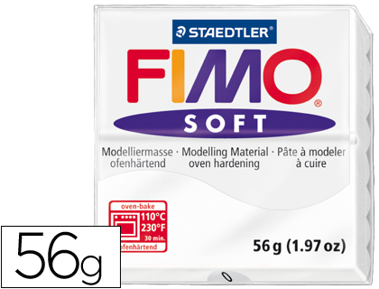 PASTA PARA MODELAR STAEDTLER FIMO SOFT 56 GR COR BRANCO