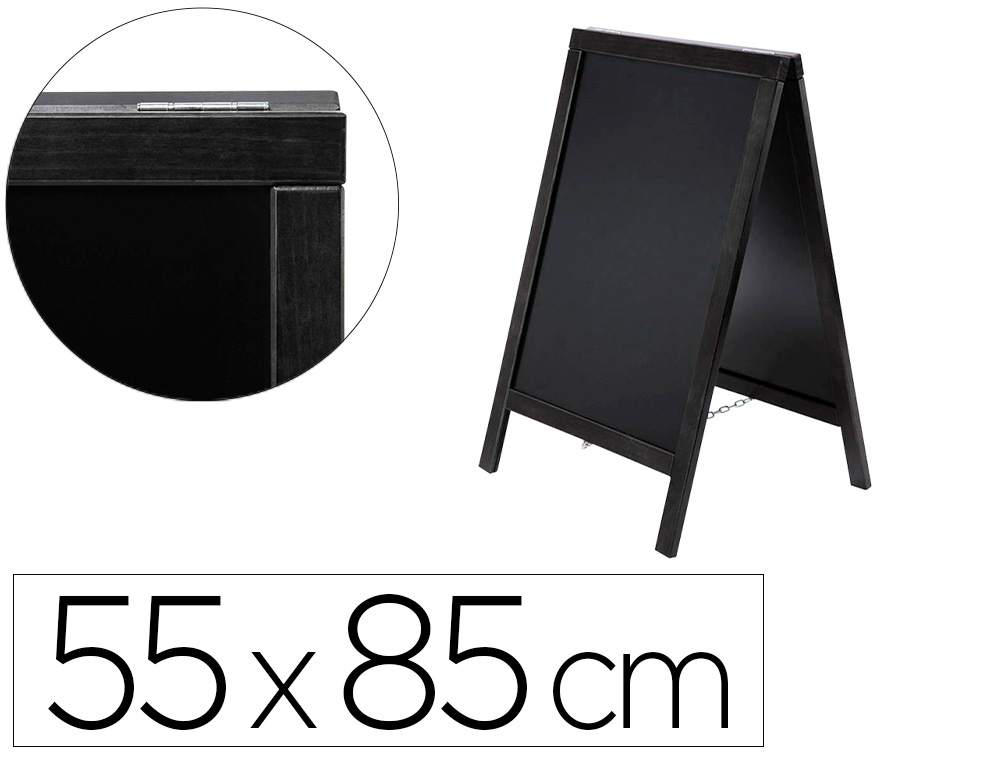 QUADRO PRETO LIDERPAPEL CAVALETE DUPLA FACE DE MADEIRA COM SUPERFICIE PARA MARCADORES TIPO GIZ 55X85 CM