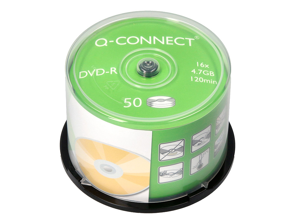 DVD-R Q-CONNECT CAPACIDADE 4,7GB DURACAO 120MIN VELOCIDADE 16X TORRE DE 50 UNIDADES