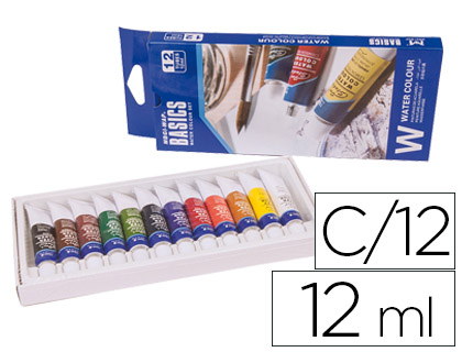 PINTURA AGUARELA ARTIST CAIXA CARTAO DE 12 CORES SORTIDAS DE 12 ML