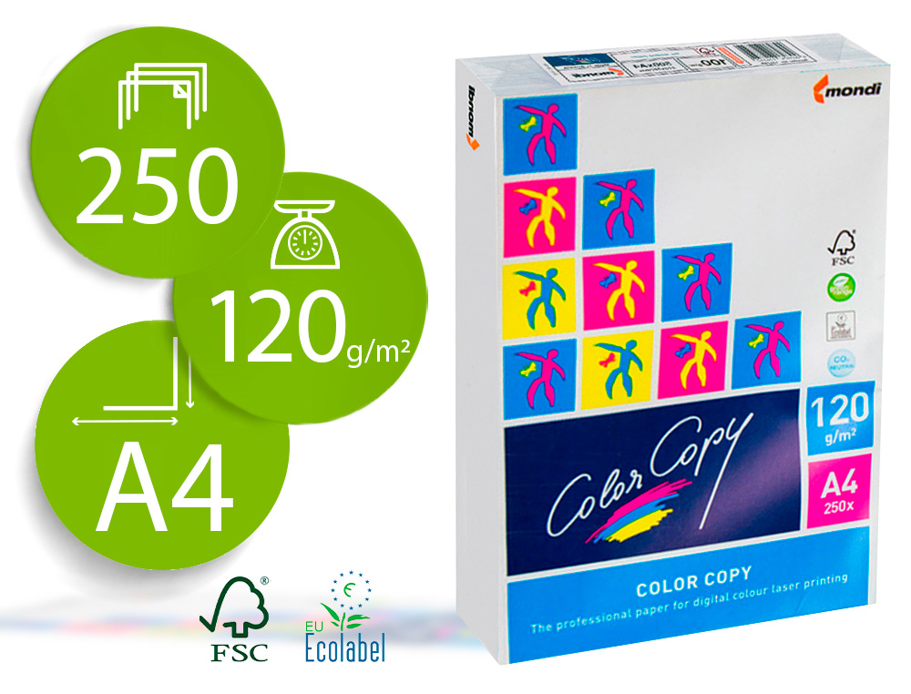 PAPEL COLOR COPY DIN A4 120 GR EMBALAGEM DE 250 FOLHAS