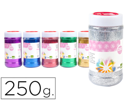 PURPURINA LIDERPAPEL FANTASIA CORES METALICAS SORTIDAS FRASCO DE 250 GR