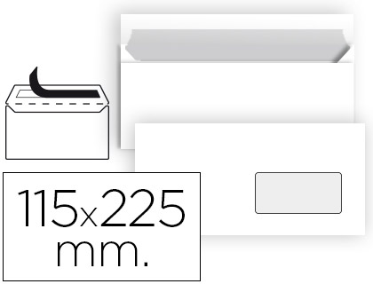 ENVELOPE LIDERPAPEL N.4 AMERICANO BRANCO 115X225 MM TIRA DE SILICONE JANELA DIREITA PACK DE 25 UNIDADES