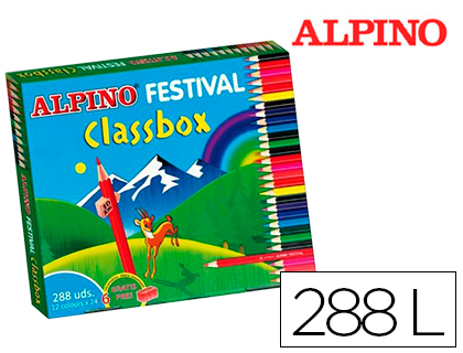 LAPIS DE COR ALPINO FESTIVAL CLASSBOX CAIXA DE 288 UNIDADES 12 CORES SORTIDAS