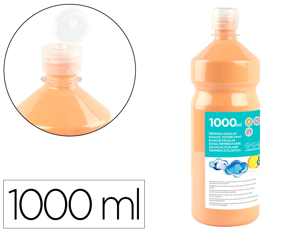 GUACHE ESCOLAR LIDERPAPEL 1000 ML CARNE