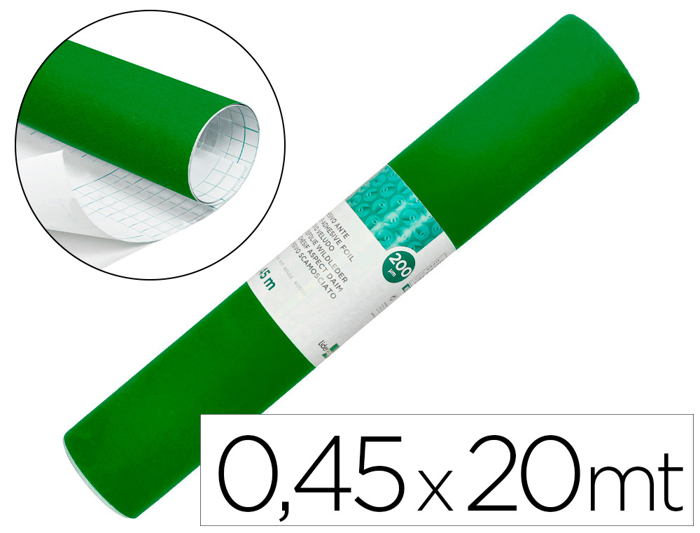 ROLO ADESIVO LIDERPAPEL UNICOLOR VERDE BRILHO ROLO DE 0,45 X 20 MT