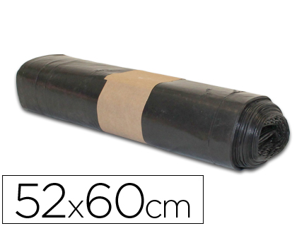 SACO DE LIXO DOMESTICO PRETO 52X60CM GALGA 80 ROLO DE 20 UNIDADES