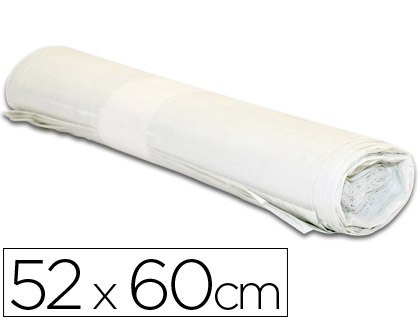 SACO DE LIXO DOMESTICO BRANCO 52X60CM GALGA 70 ROLO DE 20 UNIDADES
