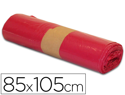 SACO DE LIXO INDUSTRIAL VERMELHA 85X105CM GALGA 110 ROLO DE 10 UNIDADES