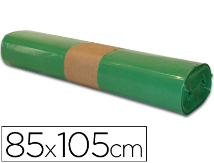 SACO DE LIXO INDUSTRIAL VERDE 85X105CM GALGA 110 ROLO DE 10 UNIDADES